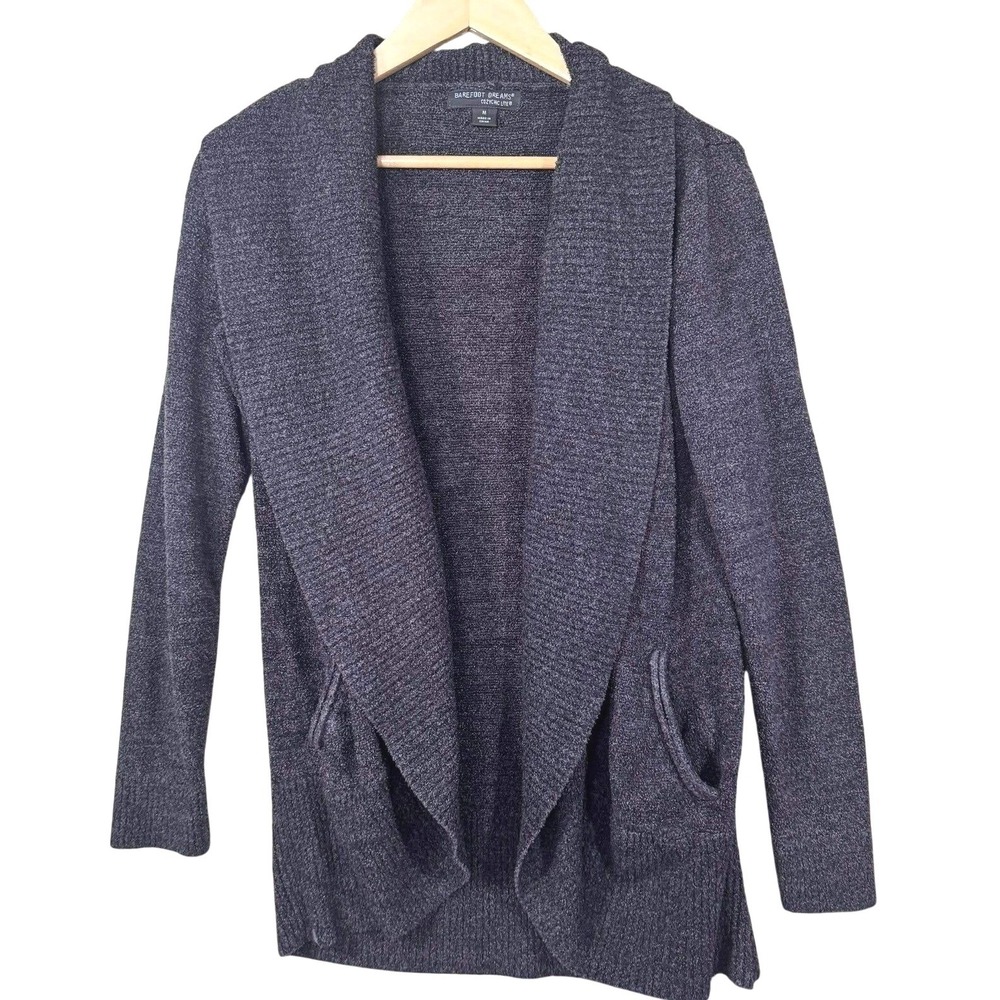Barefoot Dreams Cardigan Womens Medium Gray CozyChic Lite 452 Circle Cardi